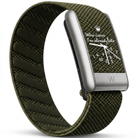 Bracelet WHOOPII Time Kaki clip argenté, vue trois-quarts