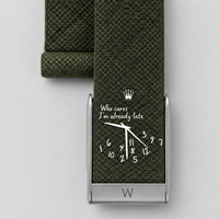 Bracelet WHOOPII Time Kaki clip argenté, détail du cadran