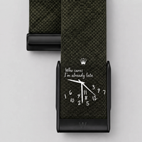 Bracelet WHOOPII Time Kaki clip noir, détail du cadran