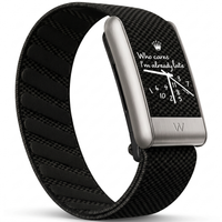 Bracelet WHOOPII Time Noir clip argenté, vue trois-quarts