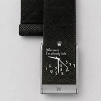 Bracelet WHOOPII Time Noir clip argenté, détail du cadran